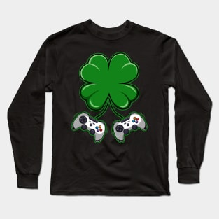 Video Game Controller St Patricks Day Gift Long Sleeve T-Shirt